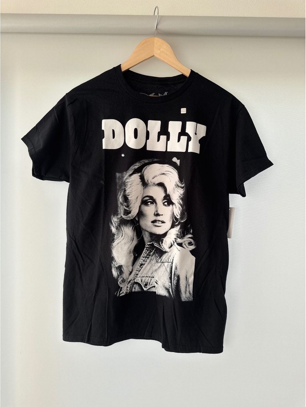Dolly Parton Black Cotton Graphic T-Shirt Size L